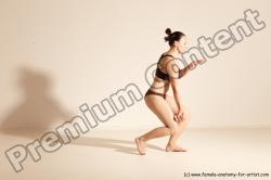 Underwear Martial art Woman White Moving poses Average long colored Dynamic poses Academic